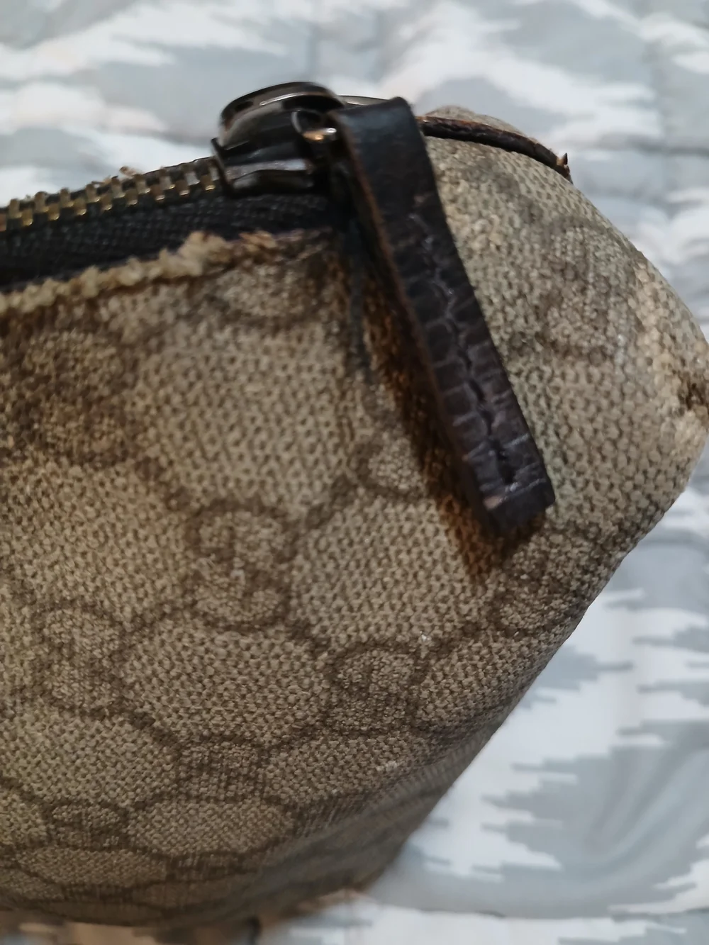 Gucci Monogram Cosmetic Pouch in Brown
